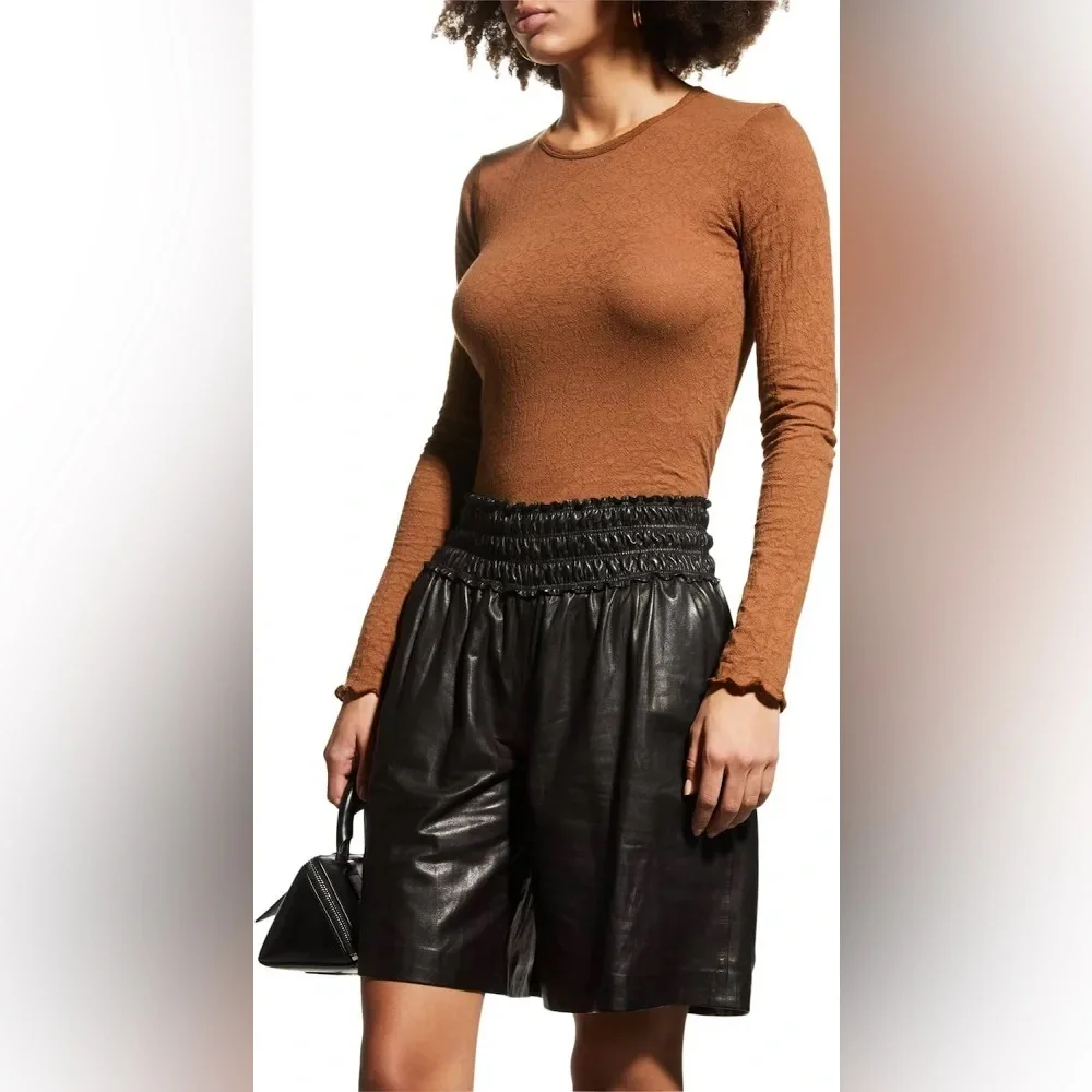 Rag & Bone | Gemma Jacquard Long Sleeve Brown Top - Picture 4 of 7